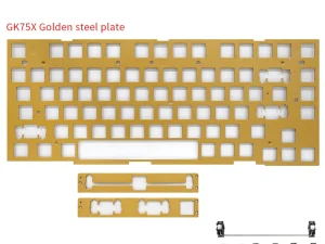 gk75 golden steel keyboard plate