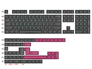 ABS black pink keycap