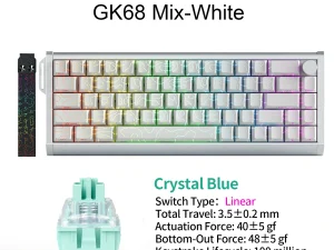 GK68 mix white - crystal blue